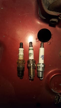 old spark plug, wrong e3 spark,plug, new spark plug