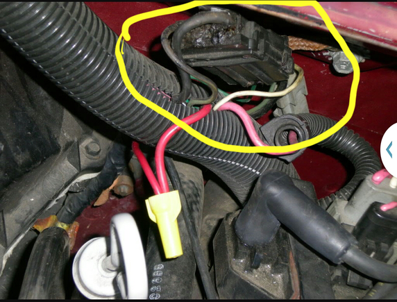 Hoping someone out there can help me identify what these wires and black connecter is for within the yellow circle. 5.7 Tpi,  The connector seems melted and in really bad shape. Wondering if it's still available new somewhere.  Thanks in advance CHEERS.  Rick.