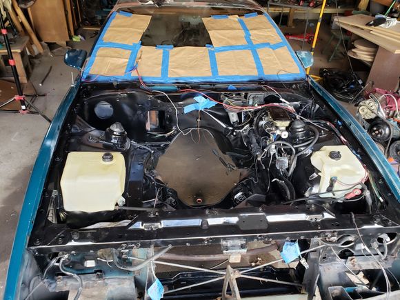 some of the progress cleaning up the engine bay after paint 