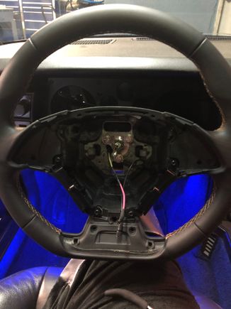 Center cut and beveled, mounted using large center nut and clip, as well as using the grant adapter. New extended wires for horn. 