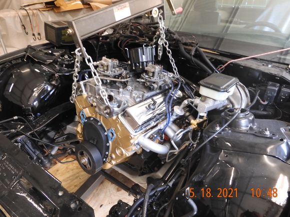 Had to remove the distributor cap for clearance