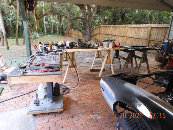 That was easy!  I was looking for my transmission cross brace and couldn't find it.  Once I unstacked everything off the boat, I finally found it.  And I still have spare counter space to boot.