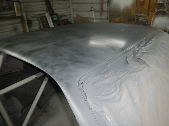 Guide coat on the gray epoxy.