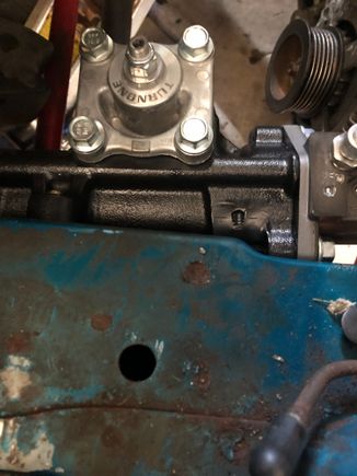 Two things 1. I need to degrease the car badly. 2. You can see where turn one removes the 4th ear on the saginaw 600 box.  I think other companies (DSE) leave it on and you have to cut it off, so this is a good reference point