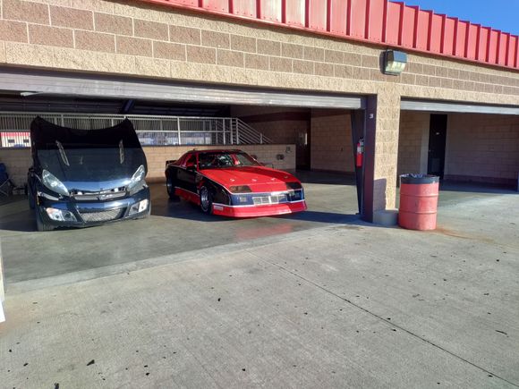 Pretty cool to park in the cup car garage at California Speedway for SCCA track days.