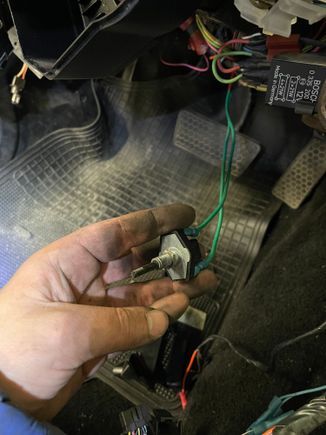 The switch inside the car