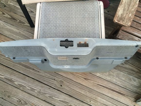 Top view of rear trim panel from 86-92 model year.  Notice the lip for the cargo cover to rest on.
