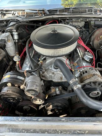 This is mine currently with the 1990 Camaro water pump (CCW) I will get a 90 degree fitting for intake and route it to water pump. And add the pusher fan. If this doesn't work I'll bite the bullet and route the heater core properly but I really doubt what's what's causing this overheating issue. Also I need to flush the block and rad because I put new coolant but it turned dark immediately 