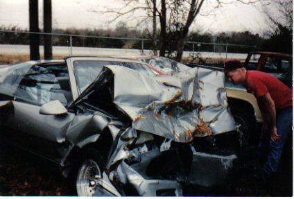 Friend admiring the totaled Z28 12/18/1990