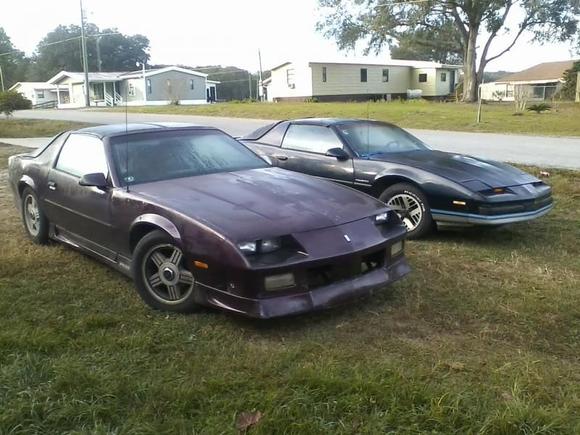 my fiance's 92 camaro and my 86 firebird