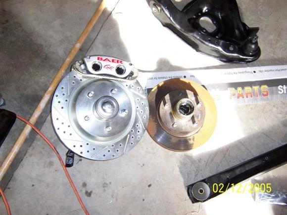 comparison of  Baer brakes to the stock ones.