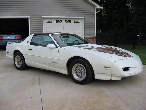 Day One.  The Bandit II has had all the inside removed in prep for a total restoration.  She left for the body shop last Sunday.  When she returns it will still be white but a lexus starfire white pearl, just to kick it up a notch or two.