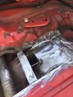 Upper sub frame skin welded back around re enforced steel rectangular stock. 