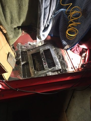 Passenger side, looking into new seat frame.