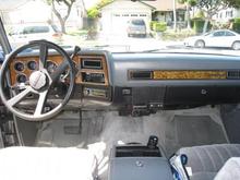 Interior.  Note Transmission temperature gauge barely visible at bottom of dash above the hump (for when I tow)