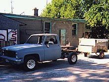 This shows how we transported the truck and pieces to the shop to work on it.