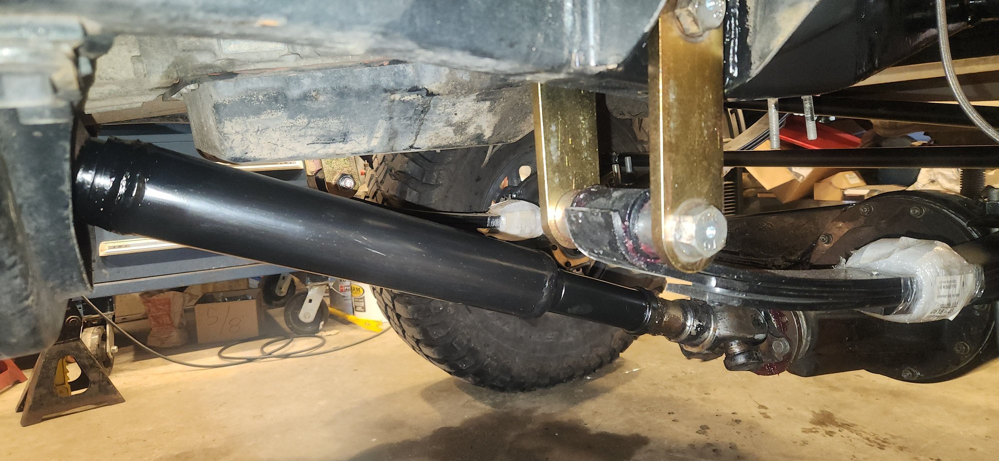 2hrs or so later paint was cured enough to handle without an issue. Grease on both flanges, anti seize on shaft bolts.