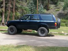 ome torsion bars and hd 901 coils, ball joint spacers, panhard drop, diff drop, skyjacker monotube shocks all around