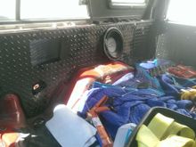 Rear cutouts and sub for scale