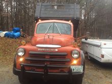 backed in to dump the load