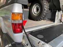 oem installed, peep the newest version of my tailgate panels with the included laser etched keypanels emblems, 