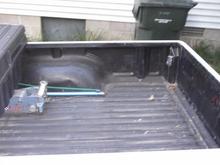 Flex seal used for bed coating (2 cans) and free aluminum hydrolic floor jack