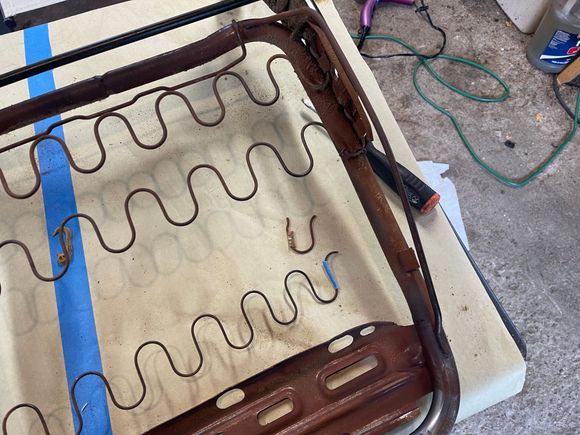 Had 1 broken spring in the upper seat back. I was able to stretch and remount it easily.