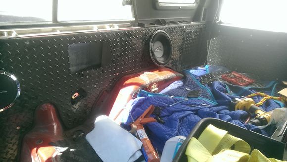 Rear cutouts and sub for scale