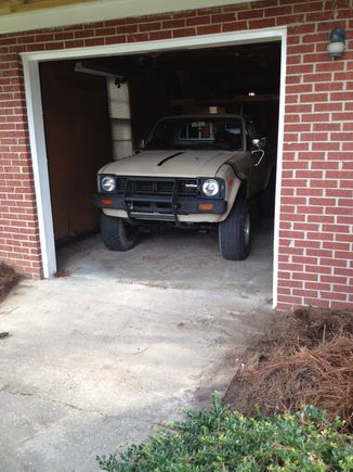 New house with a garage. She fits with lots of room.