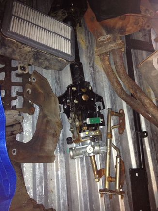 new steering column, my old exhaust parts. I think I keep everything I take off, never know when if I will want to put everything back one day.
