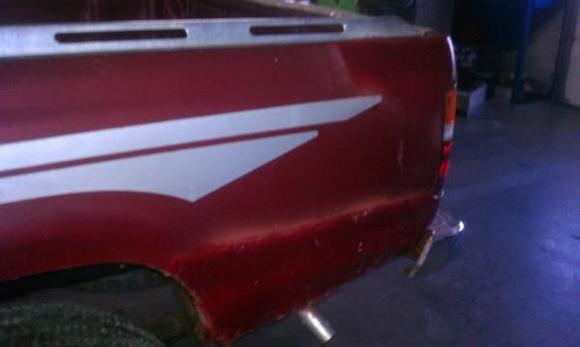 The bad.....notice the bad bondo job in the top right and above the muffler:/ might be getting a bed though