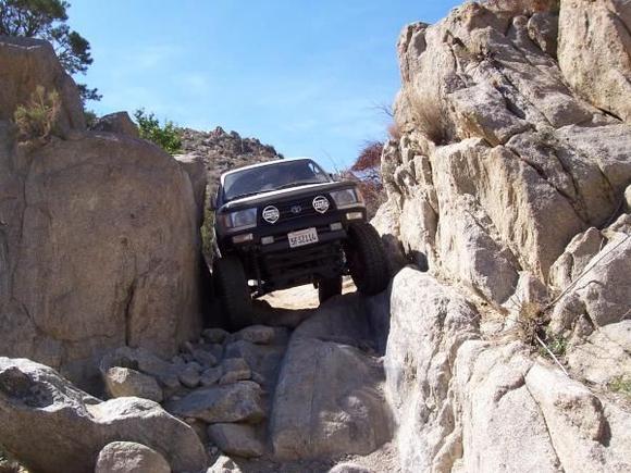 Squeeze. Got through without a scratch, but, a tippy IFS rig like mine was no cake walk. :/