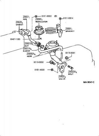 1989 22RE EGR layout
