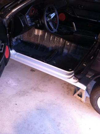 New rocker panel welded in and primered