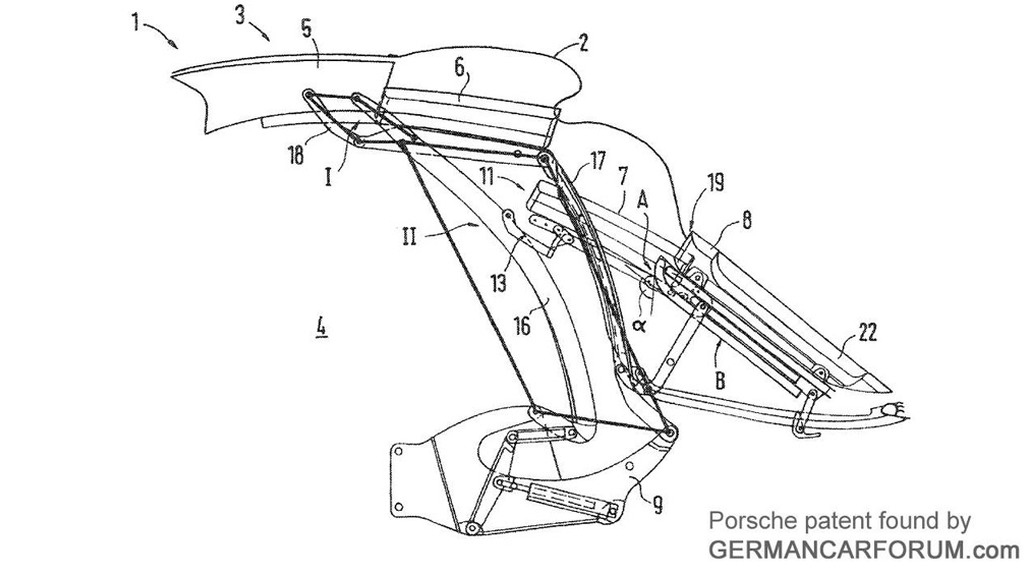Alleged patent for 2012 Porsche 911 Convertible