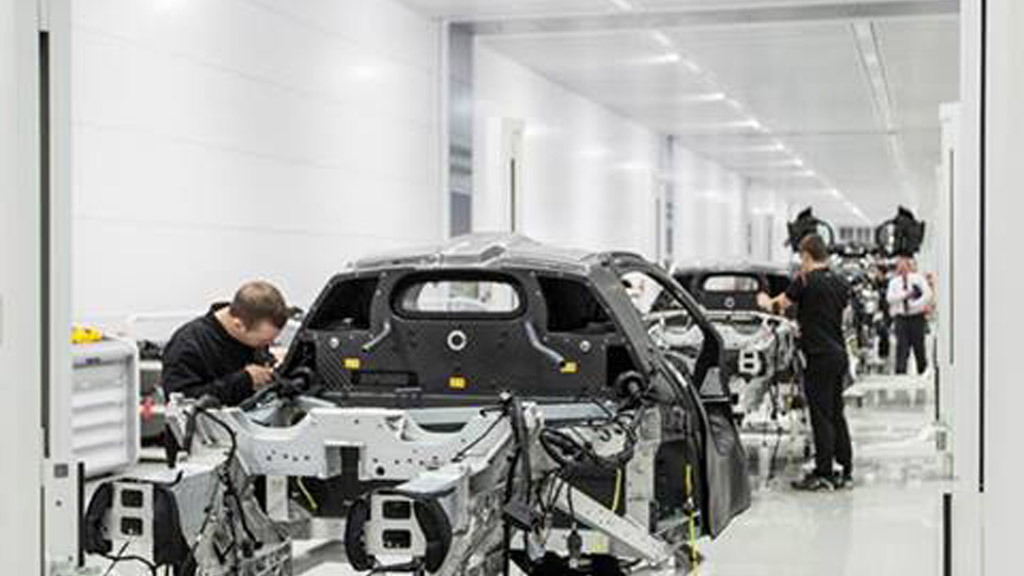 First P1s under construction at the McLaren Production Center
