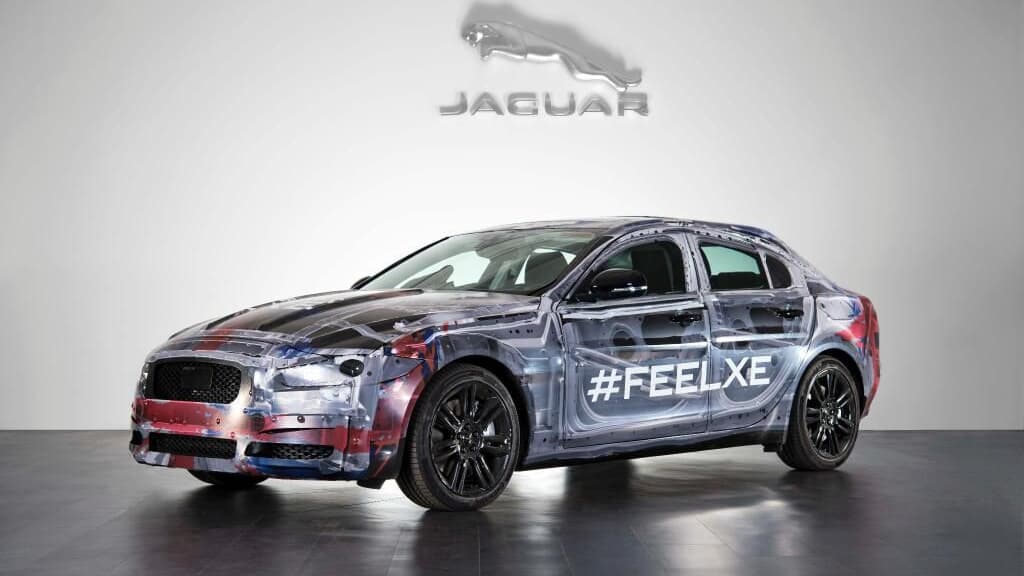 2016 Jaguar XE prototype with clear bodywork