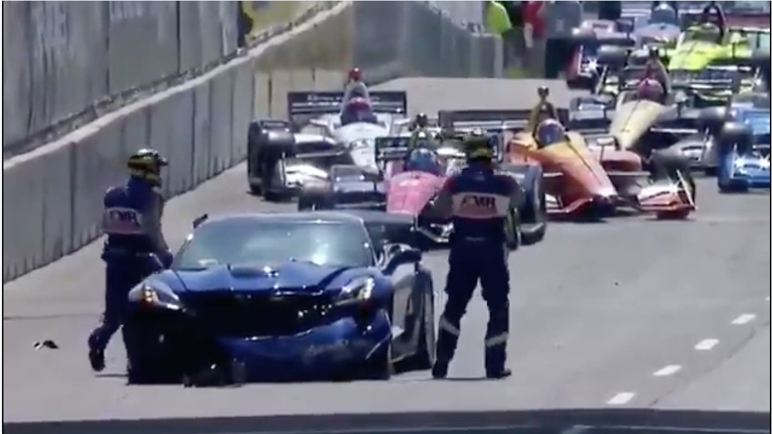 GM product chief crashes pace car at Detroit Grand Prix
