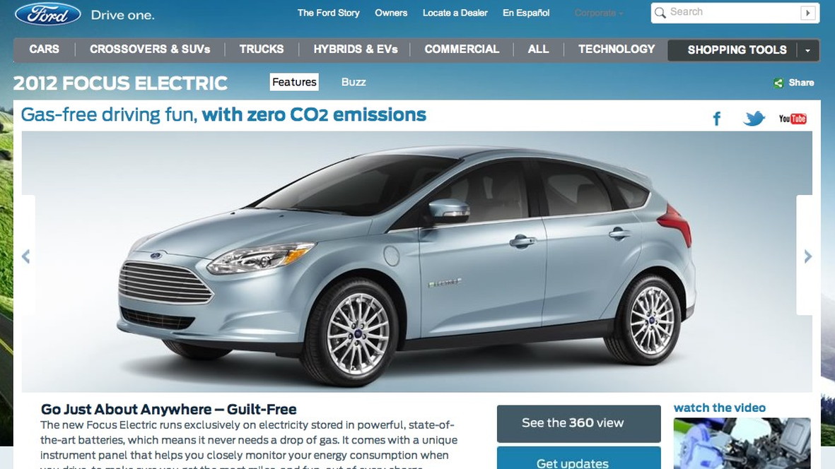 2012 Ford Focus Electric Microsite