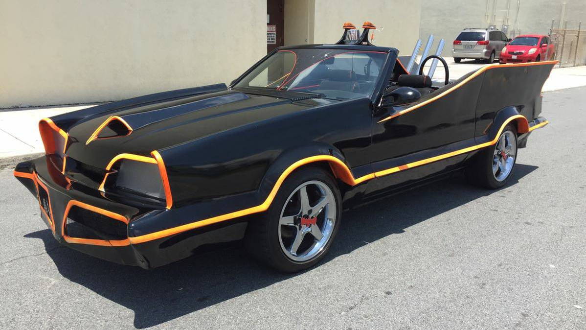 This Batmobile is built on top of a Ford Mustang and it's for sale