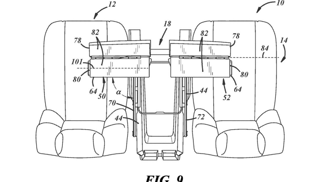 Stellantis front-seat table patent image