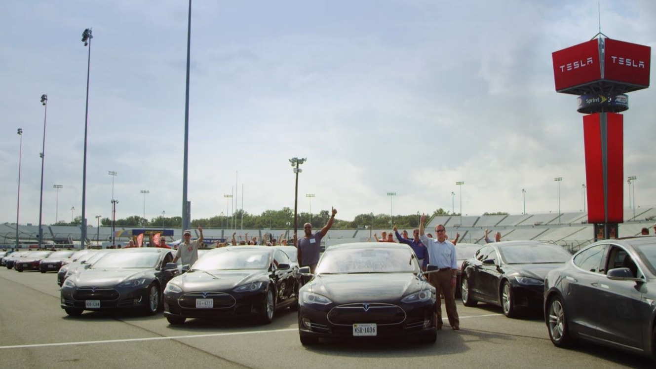 Tesla 'Silence the Track' video screen grab