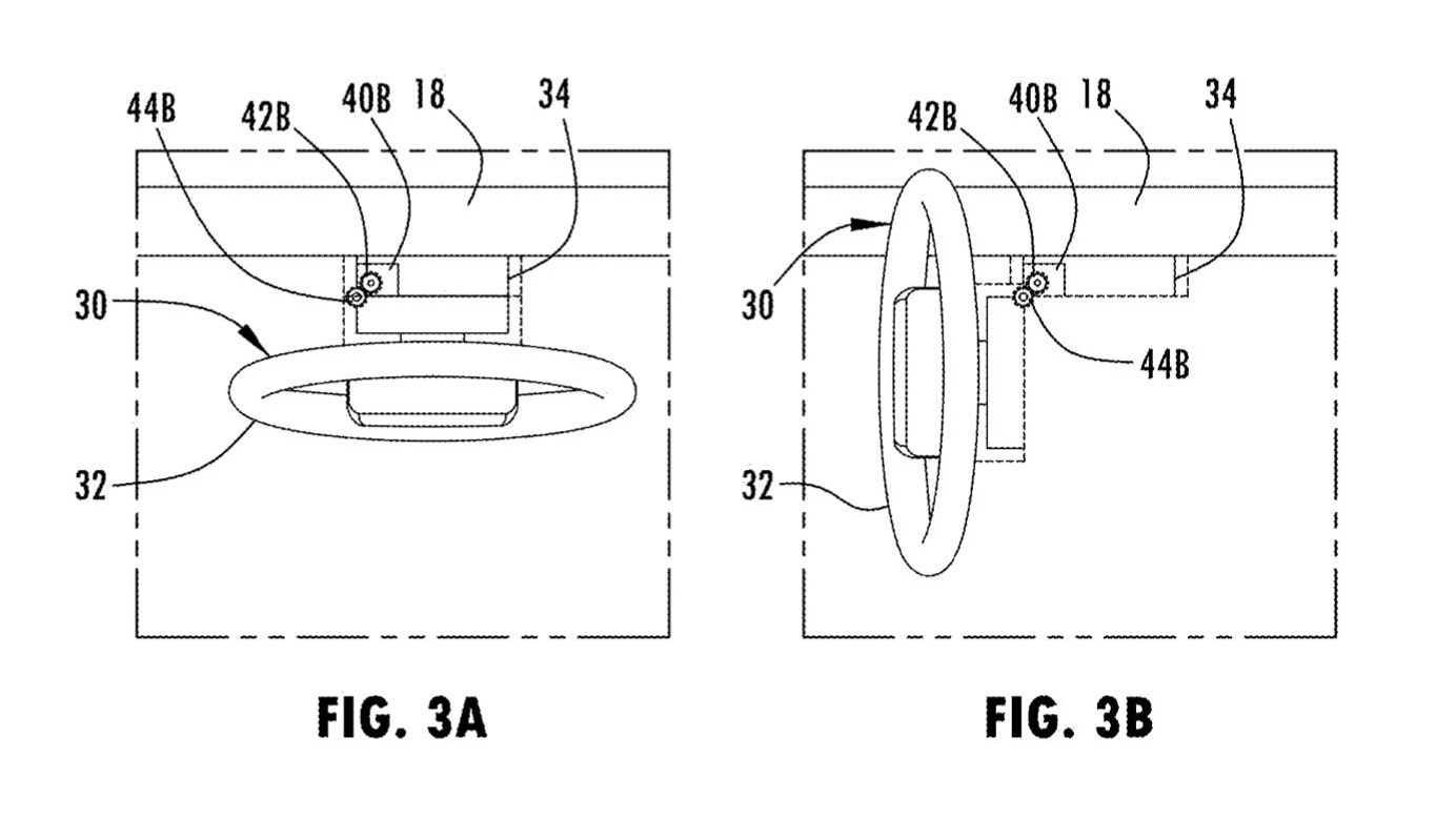 Ford steering wheel assist handle patent image