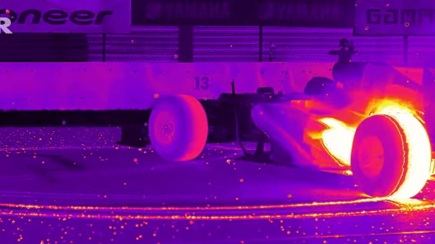 Red Bull F1 Car Goes Technicolor With Tire Melting Infrared
