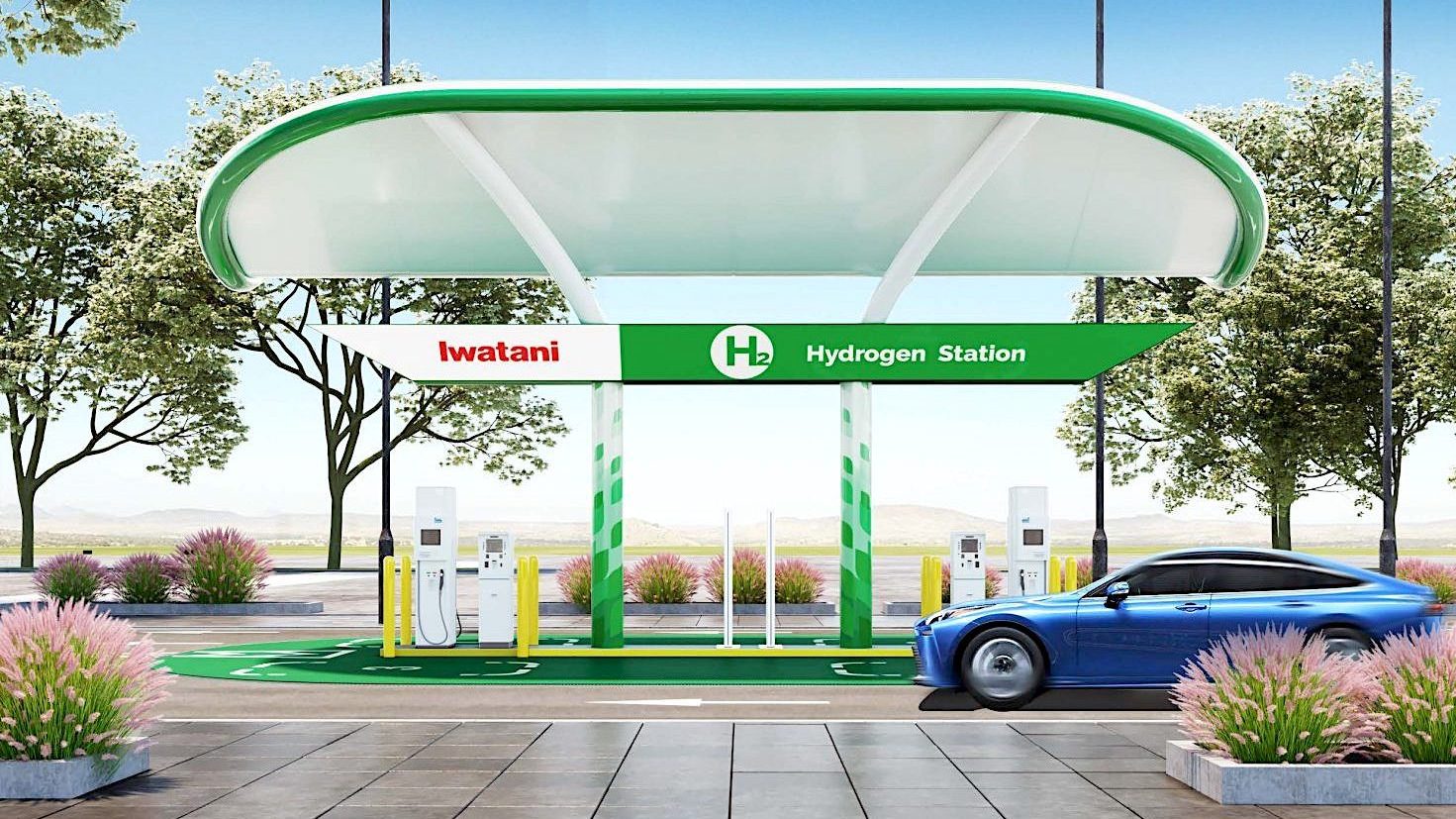 Iwatani hydrogen fueling station rendering