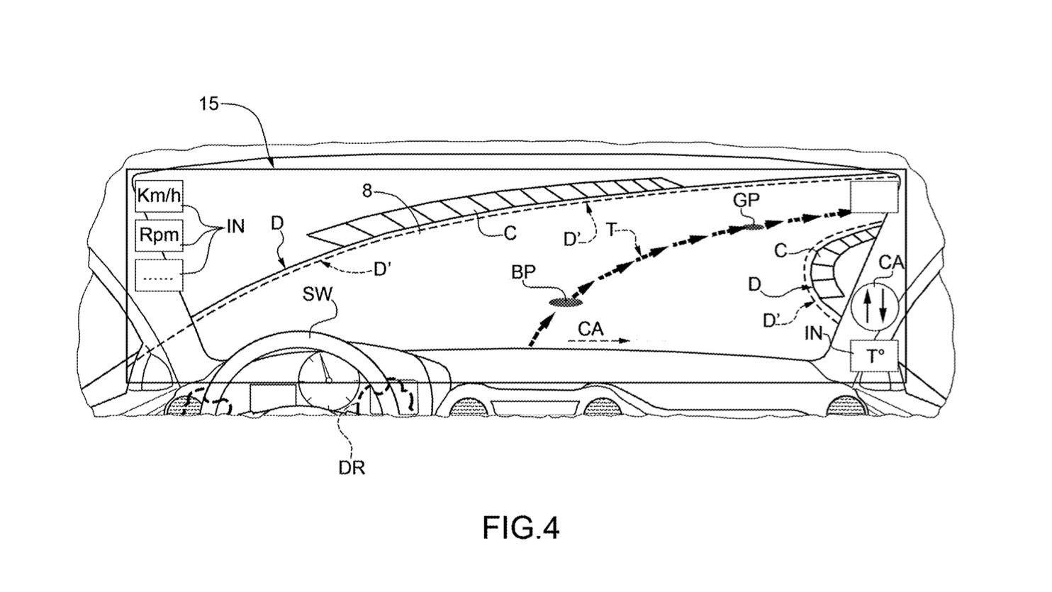 Ferrari AR driver assistance system patent image