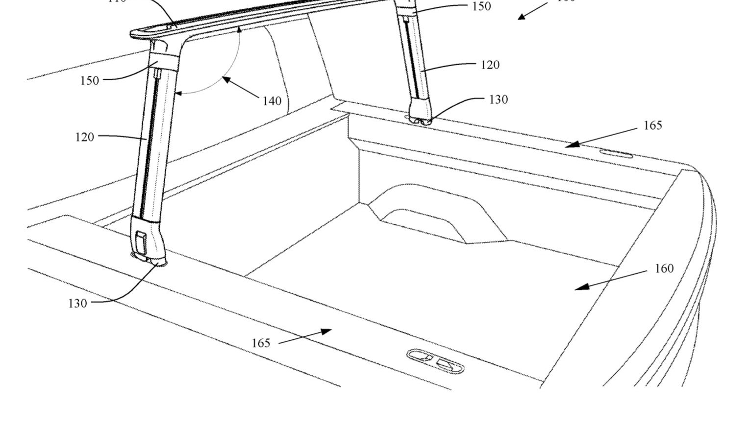 Rivian bed rack system patent image