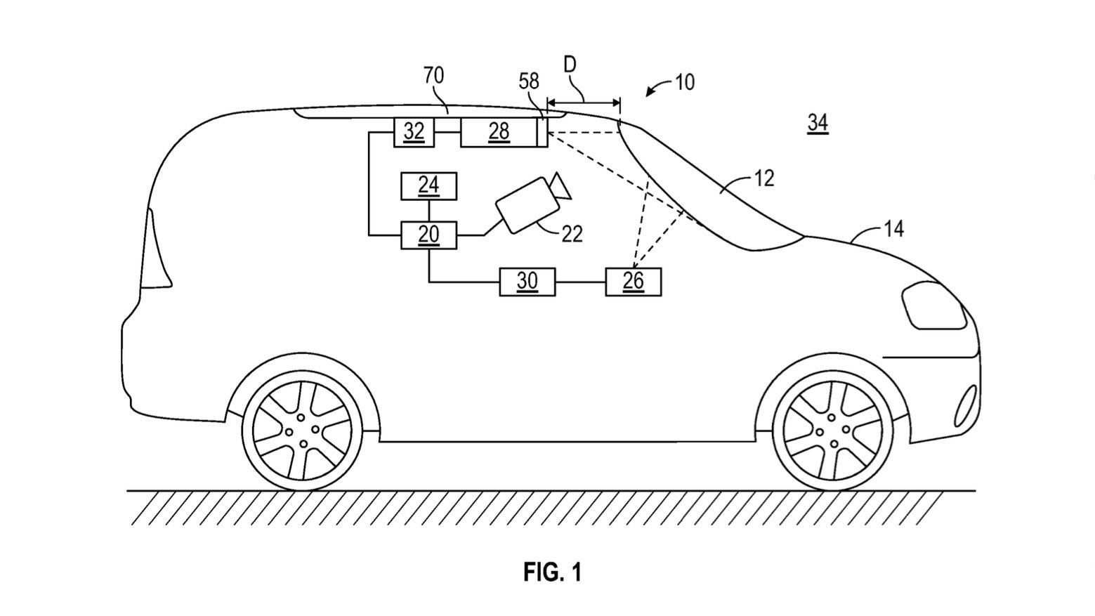 General Motors augmented reality windshield patent image