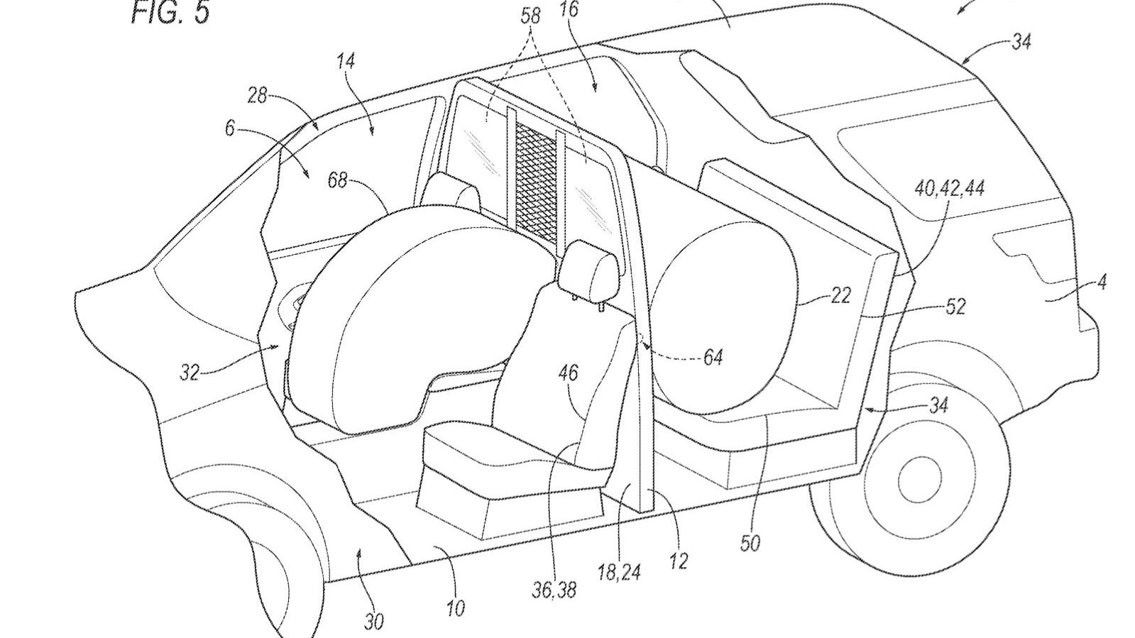 Ford police car airbag patent image