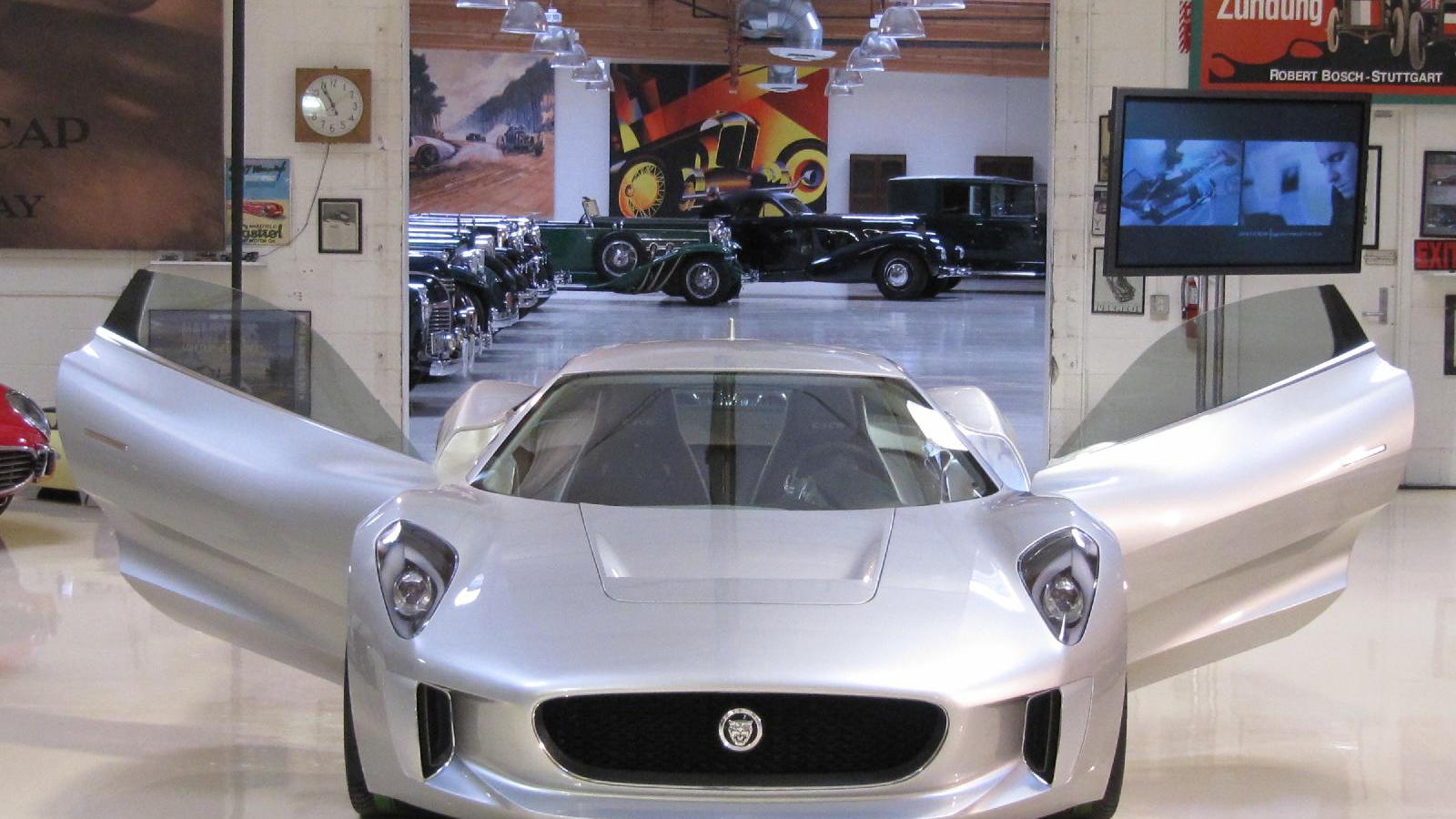 Jaguar C-X75 concept car, Jay Leno's Garage, Burbank, CA, before 2010 Los Angeles Auto Show